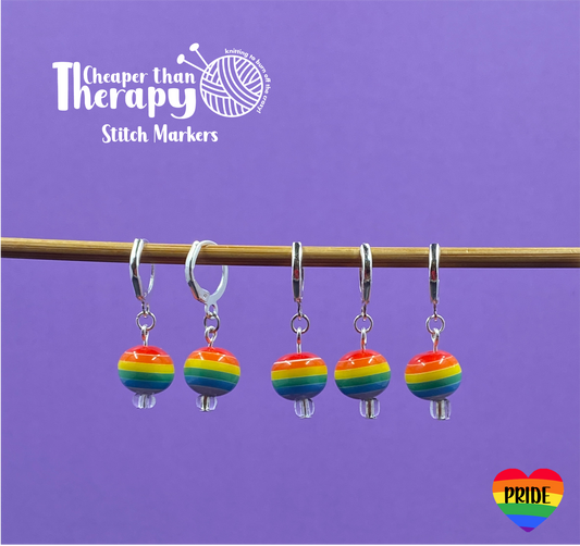 Pride Rainbow Stripe Round Stitch Markers