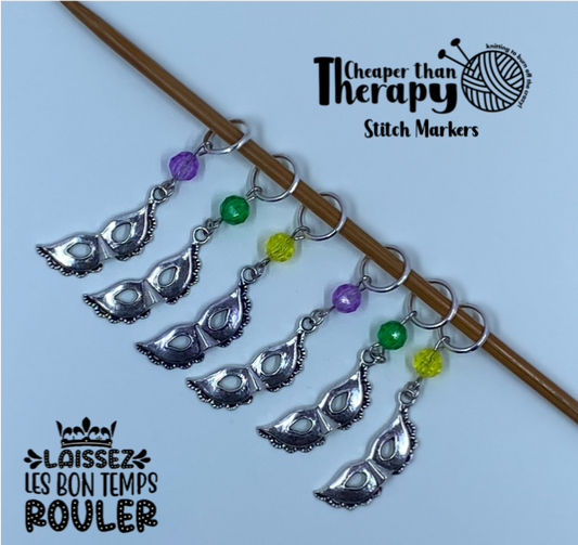 Mardi Gras Mask Stitch Markers